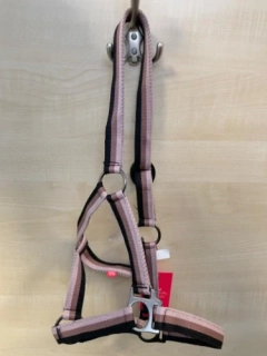 Nylonová ohlávka Imperial Riding Economic, růžovo-hnědá