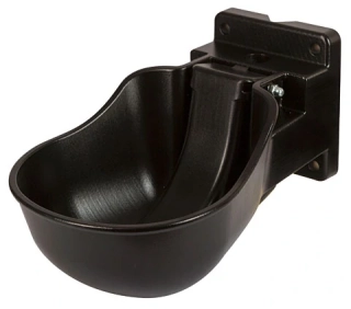 Napáječka misková Kerbl K50 plastová, černá, mosazný ventil