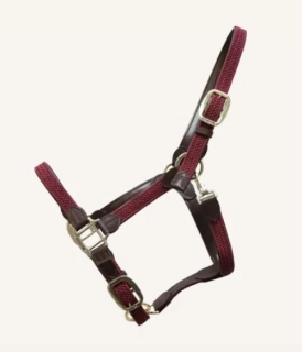 Ohlávka pro koně Kentucky Nylon - vínová, vel. Full
