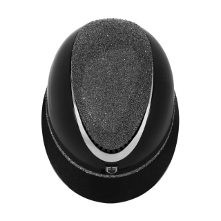 Helma jezdecká Luxury Equestro, černá/stříbrná