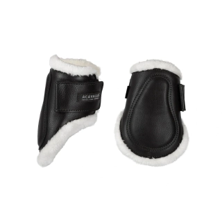 Kamaše zadní Eco-leather Eco-wool ACAVALLO, s beránkem, pár, černé, full