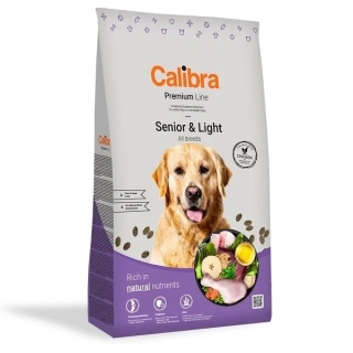 Calibra Dog Premium Line Senior&Light, kuře, 12 kg + 3 kg ZDARMA