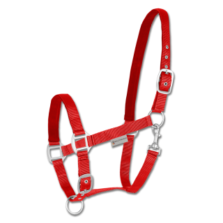 Nylonová ohlávka ELT Satin, 2 x podložená, 2x stavitelná, červená