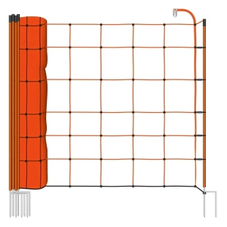 Oranžová vodivá síť STANDARD pro elektrický ohradník pro ovce, kozy, výška 90 cm, 50 m, dvojitý hrot