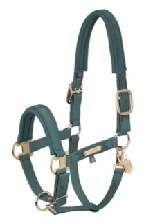 Ohlávka Eskadron Faux Leather Plait 2024/25, tm. zelená, Full