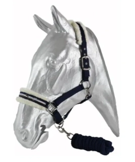 Ohlávkový set Kentaur s beránkem, modro-hnědý