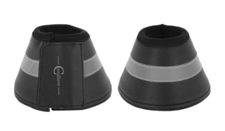 Zvony na kopyta Reflective černá/stříbrná (různé velikosti)