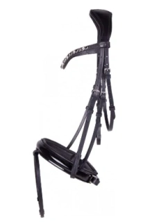 Kožená uzdečka QHP Indra, černá - vel. Full