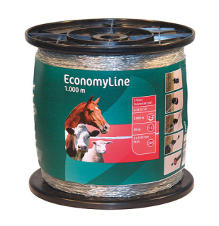 Lanko pro elektrický ohradník ECONOMY Line, 3 mm, 1000 m, odpor 0,35 Ω/m