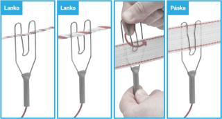 Kabel červený připojovací pro elektrický ohradník - 100 cm