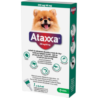 Ataxxa Spot-on Dog S(0-4kg)200mg/40mg 1x0,4ml