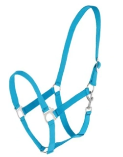 Nylonová ohlávka Covalliero Hippo-tyrkysová