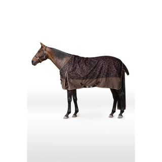 Nepromokavá deka Horze Glasgow AW 25/26, 0 gr, hnědá s podkovami