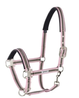 Nylonová ohlávka Eskadron Basic, růžovo-hnědá